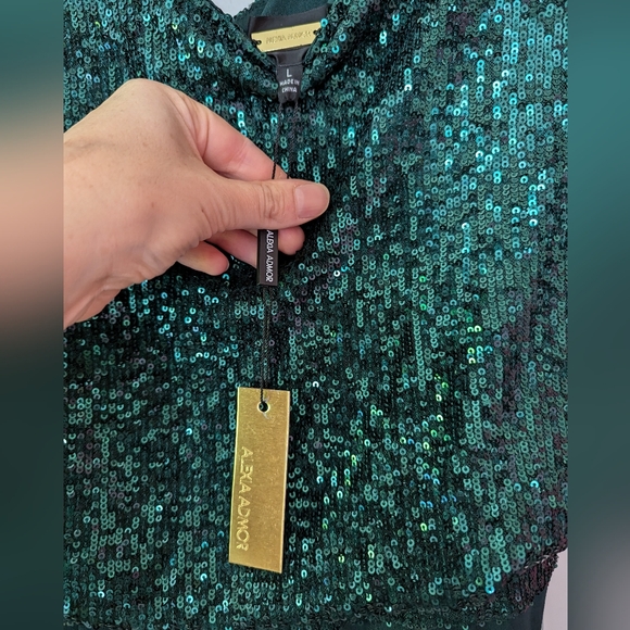 Alexia Admor Sadie Boatneck Tapered Jumpsuit, Green - Picture 3 of 4